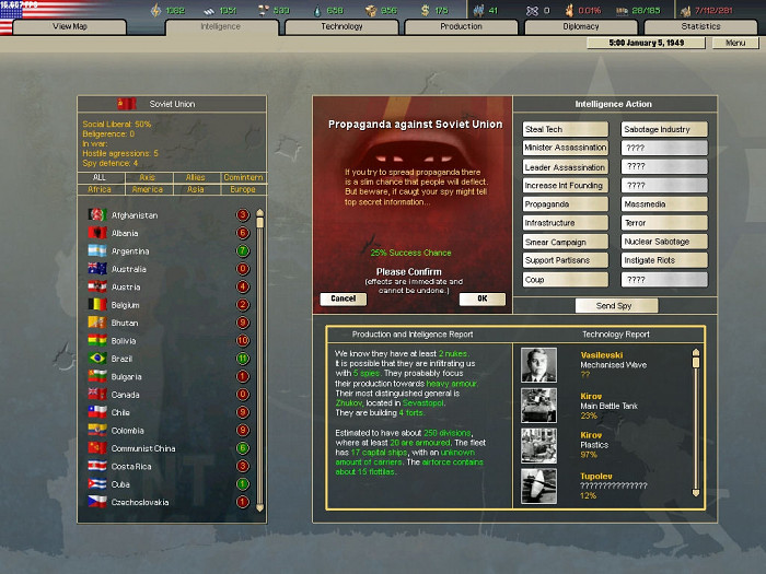 Скриншот из игры Hearts of Iron 2: Doomsday