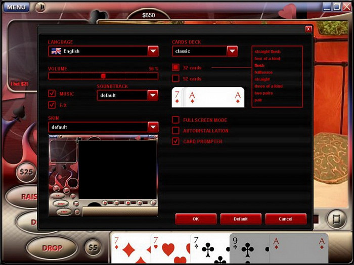 Скриншот из игры Video Strip Poker Supreme