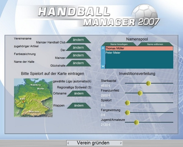 Скриншот из игры Handball Manager 2007