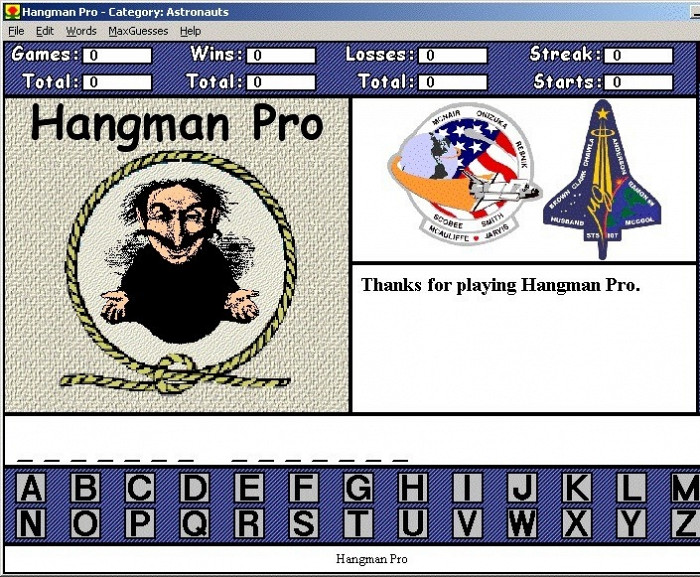 Скриншот из игры Hangman Pro