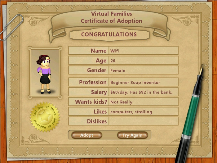 Скриншот из игры Virtual Families