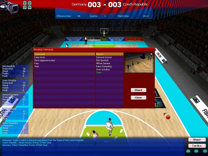 Скриншот из игры FIBA Basketball Manager 2008