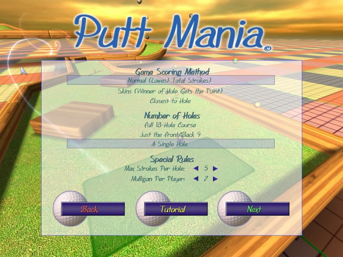 Скриншот из игры Putt Mania