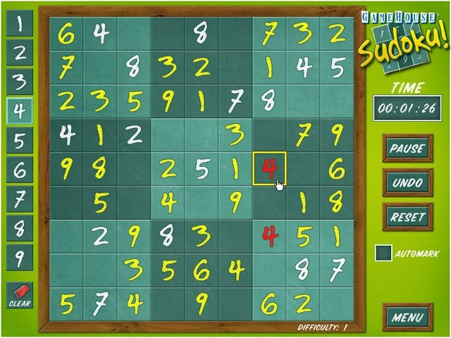 Скриншот из игры GameHouse Sudoku!