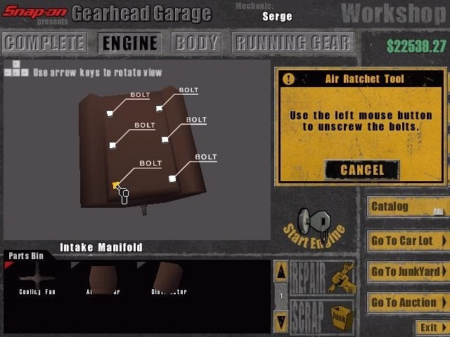 Скриншот из игры Gearhead Garage: The Virtual Mechanic