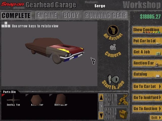 Скриншот из игры Gearhead Garage: The Virtual Mechanic