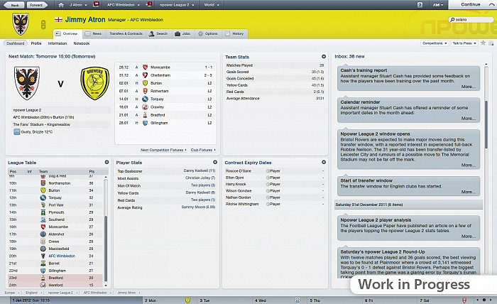 Скриншот из игры Football Manager 2012