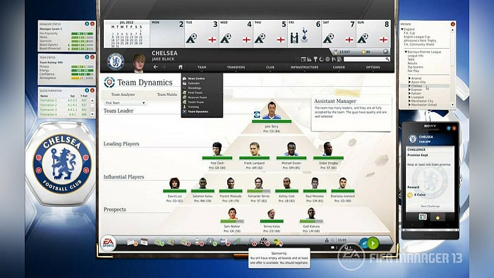 Скриншот из игры FIFA Manager 13