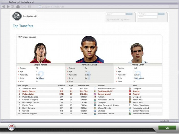 Скриншот из игры FIFA Manager 07: Extra Time