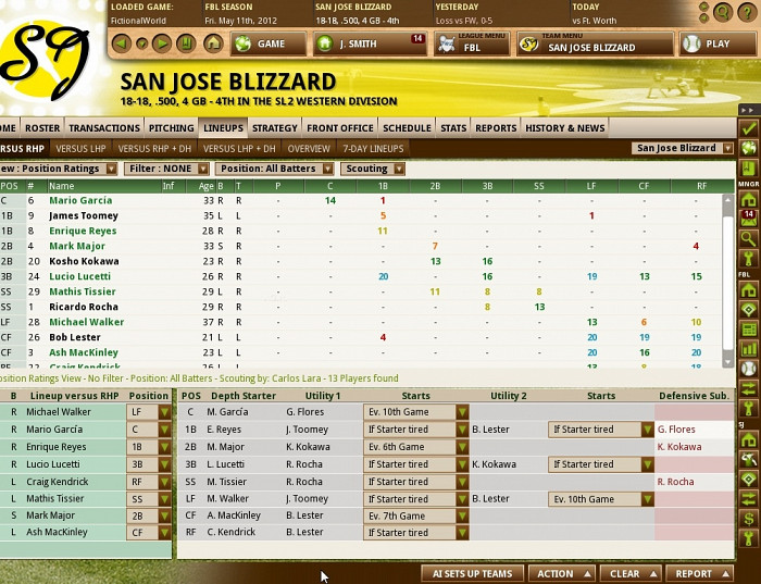 Скриншот из игры Out of the Park Baseball 13