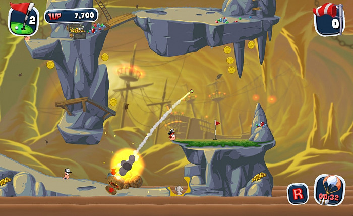 Скриншот из игры Worms Crazy Golf