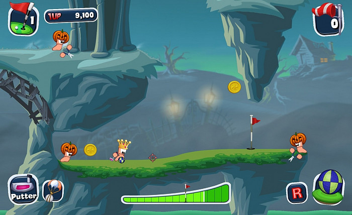 Скриншот из игры Worms Crazy Golf