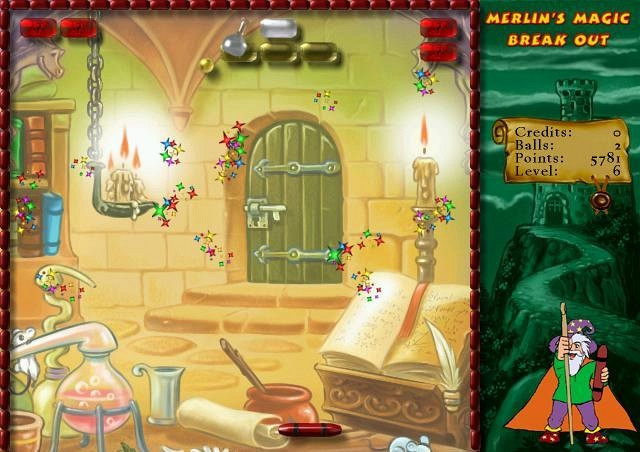 Скриншот из игры Merlin's Magic Break Out