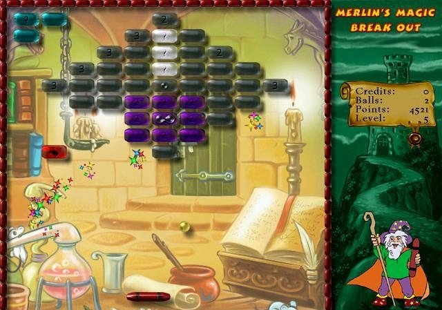 Скриншот из игры Merlin's Magic Break Out