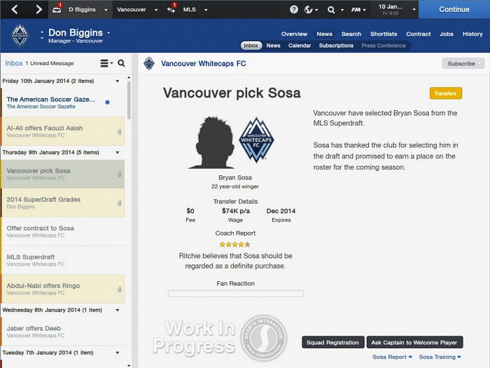 Скриншот из игры Football Manager 2014
