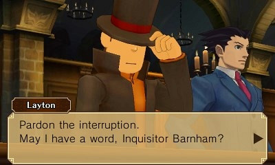 Скриншот из игры Professor Layton vs. Ace Attorney