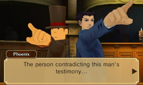 Скриншот из игры Professor Layton vs. Ace Attorney