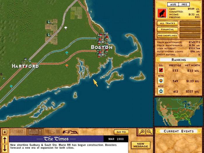 Скриншот из игры Rails Across America