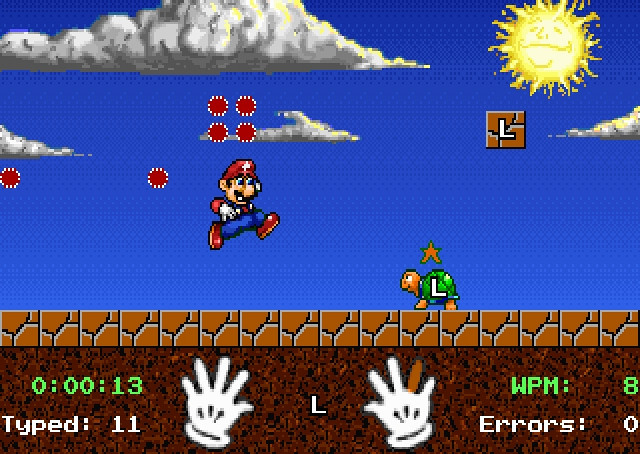 Скриншот из игры Mario Teaches Typing