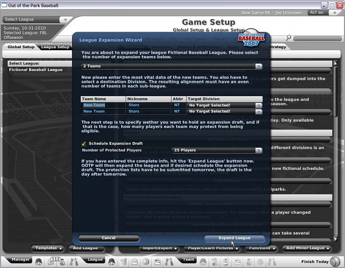 Скриншот из игры Out of the Park Baseball 2007
