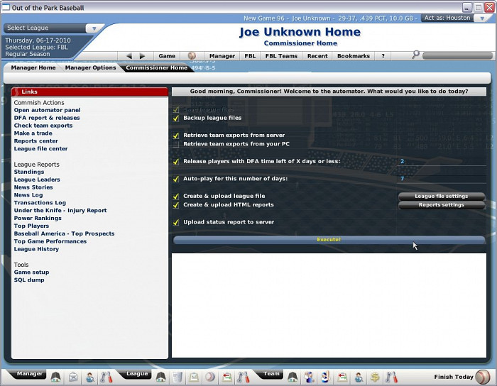 Скриншот из игры Out of the Park Baseball 2007