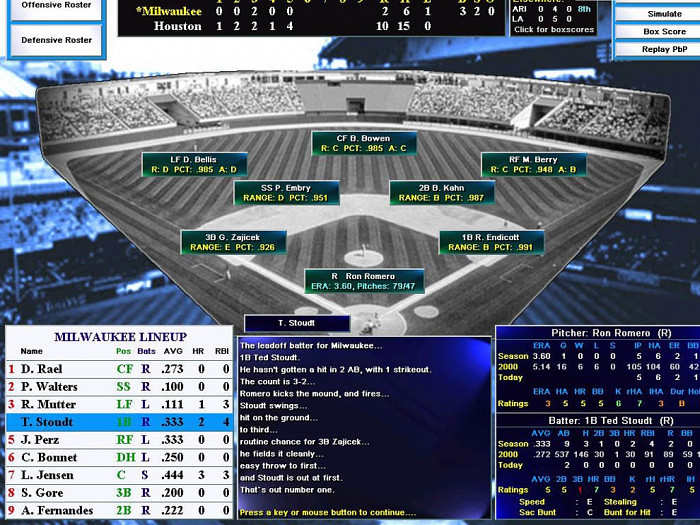 Скриншот из игры Out of the Park Baseball 3
