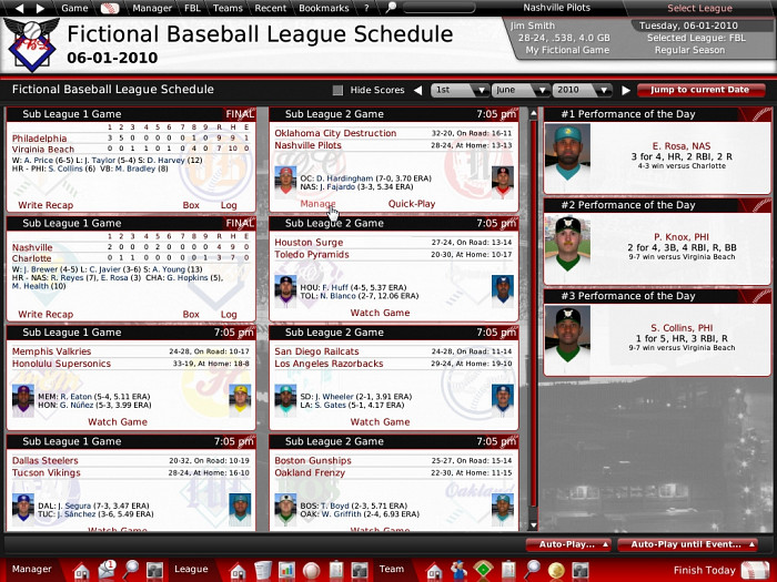 Скриншот из игры Out of the Park Baseball 10