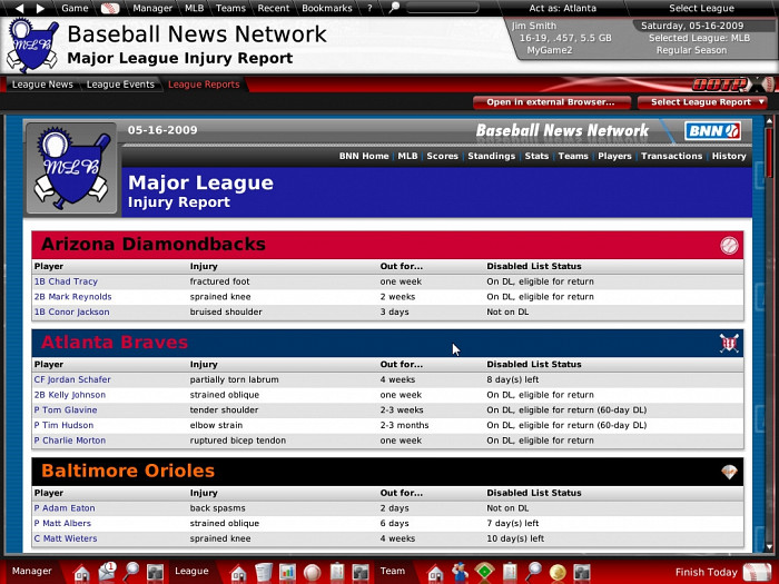 Скриншот из игры Out of the Park Baseball 10