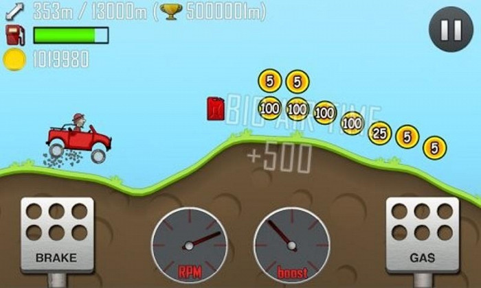 Скриншот из игры Hill Climb Racing