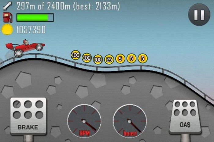 Скриншот из игры Hill Climb Racing