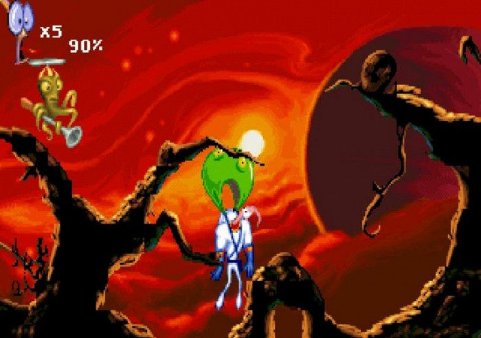 Скриншот из игры Earthworm Jim 2