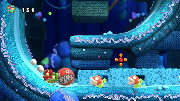 Скриншот из игры Yoshi's Woolly World