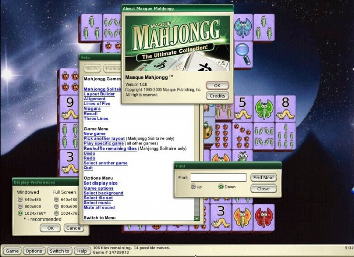 Обложка игры Masque Mahjongg