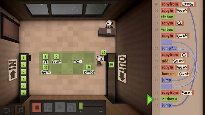 Скриншот из игры Human Resource Machine