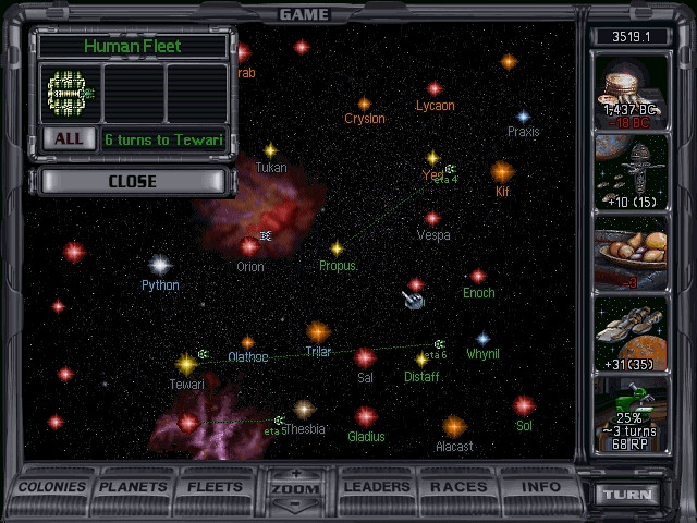 Скриншот из игры Master of Orion 2: Battle at Antares