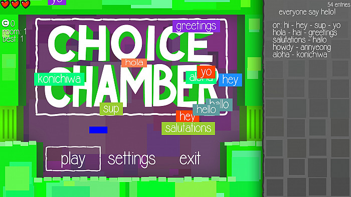 Скриншот из игры Choice Chamber