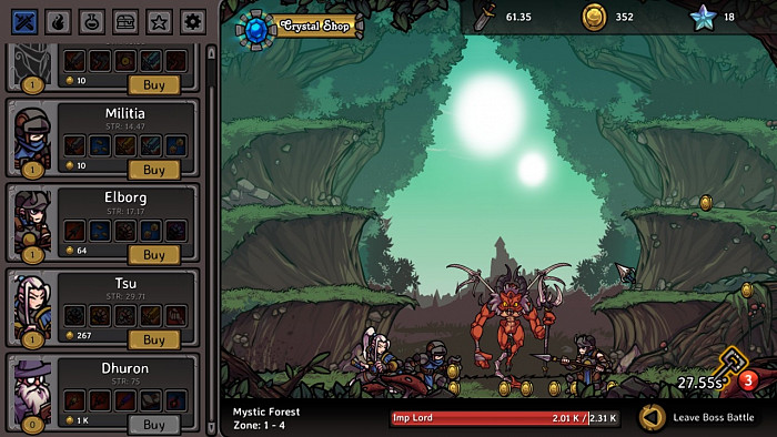 Скриншот из игры Clicker Guild