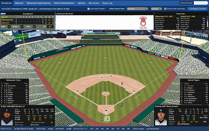 Скриншот из игры Out of the Park Baseball 18