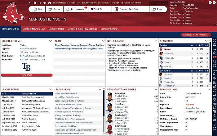 Скриншот из игры Out of the Park Baseball 18