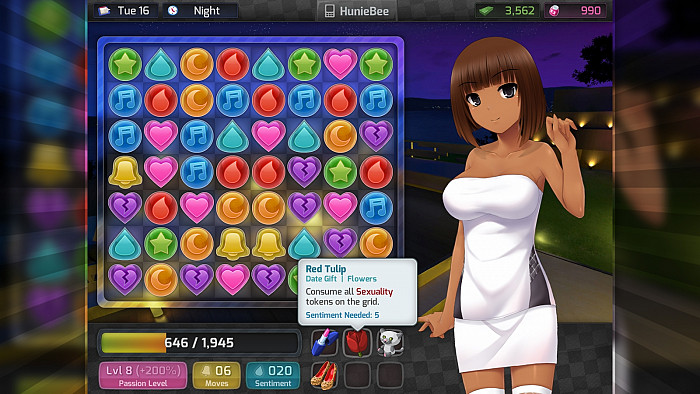 Скриншот из игры HuniePop