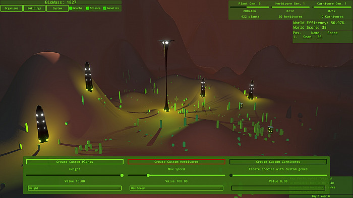 Скриншот из игры Intelligent Design: An Evolutionary Sandbox