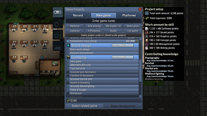 Скриншот из игры Game Dev Studio