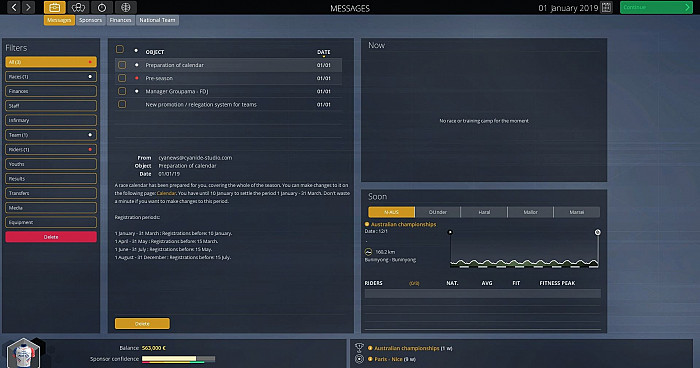 Скриншот из игры Pro Cycling Manager 2019