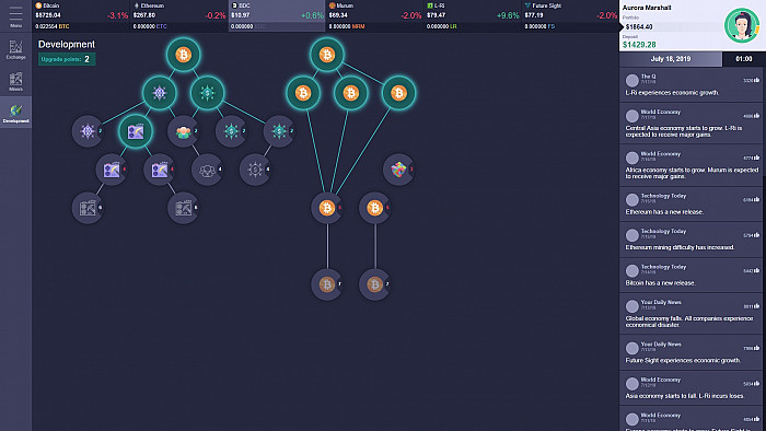 Скриншот из игры Cryptofall: Investor simulator