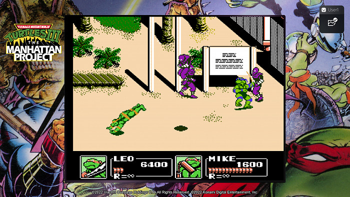 Скриншот из игры Teenage Mutant Ninja Turtles: The Cowabunga Collection