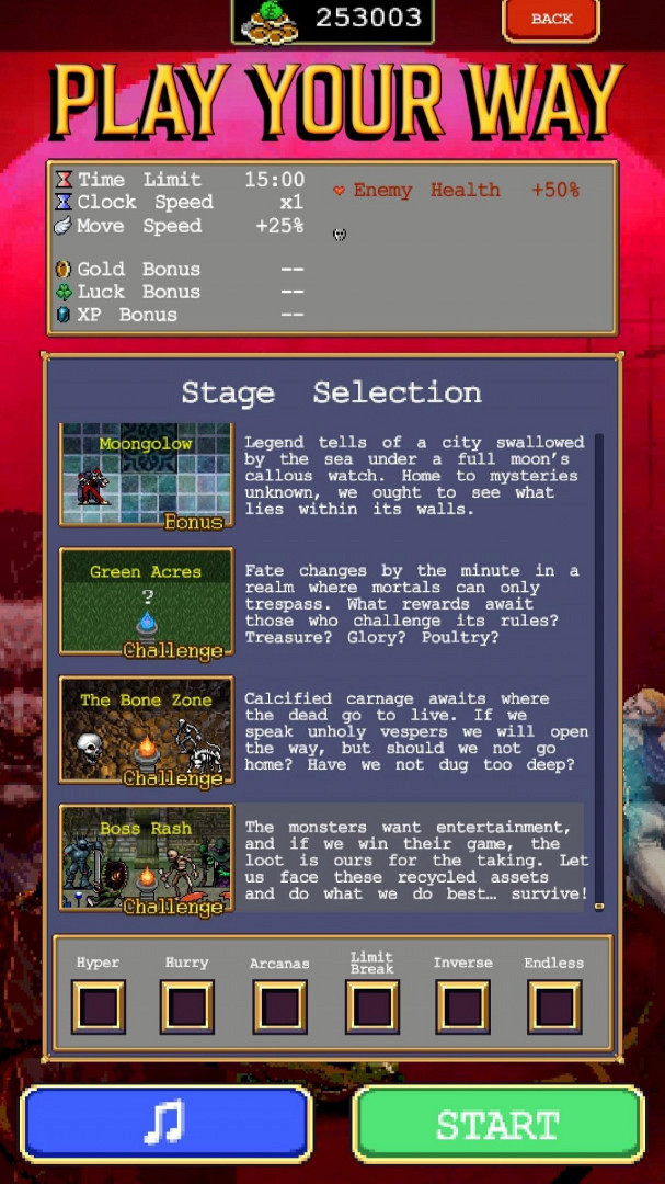 Скриншот из игры Vampire Survivors