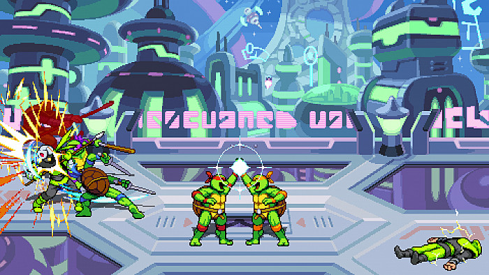 Скриншот из игры Teenage Mutant Ninja Turtles: Shredder's Revenge - Dimension Shellshock