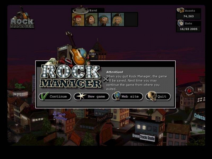 Скриншот из игры Rock Manager