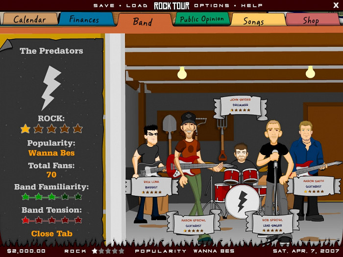 Скриншот из игры Rock Tour Tycoon