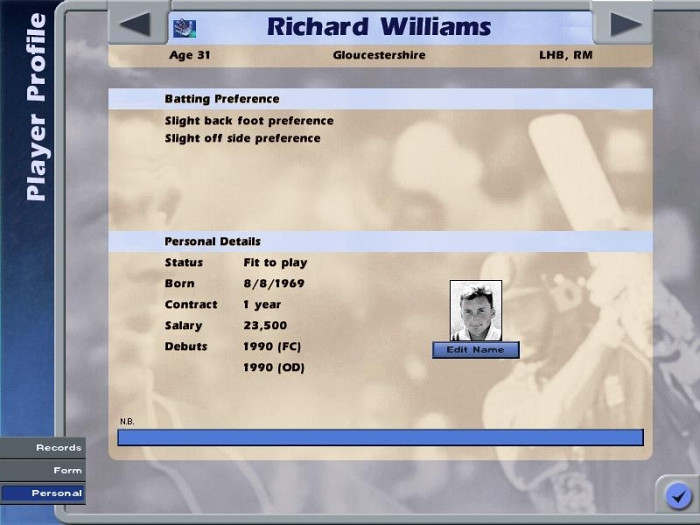 Скриншот из игры International Cricket Captain Ashes Edition